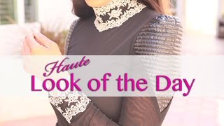 Haute Look of the Day: Textured Puff Sleeves