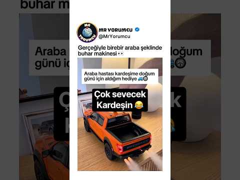 Gerçeğiyle birebir araba şeklinde buhar makinesi