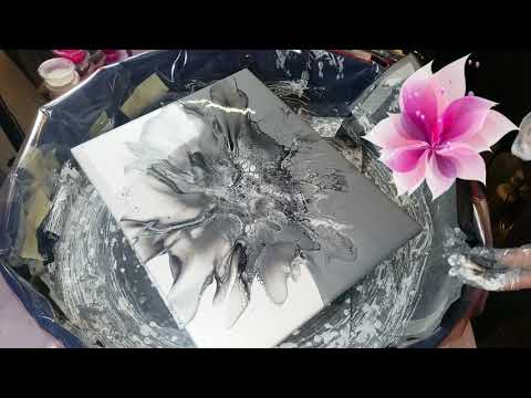 #103- Black -White & Grey Bloom **with negative space** #Bloomtechnique #Sheleeart