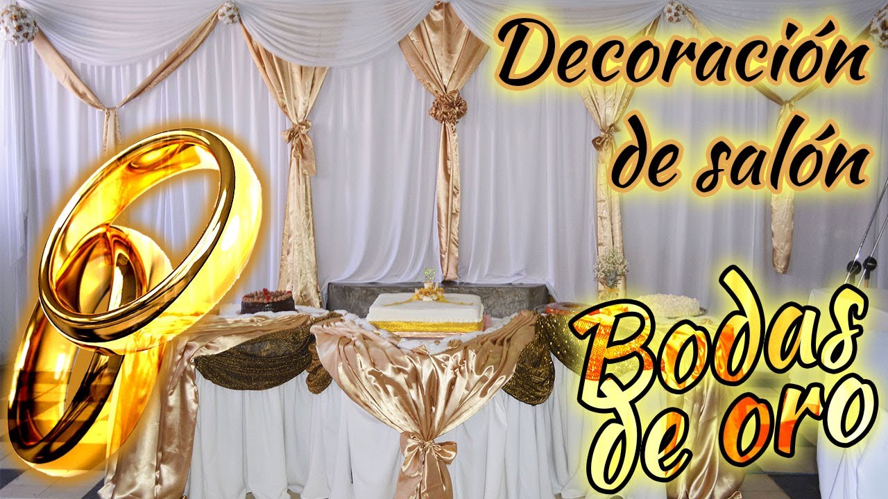 Decoración de SALONES de FIESTAS - BODAS de ORO, cómo se decoró el aniversario 50