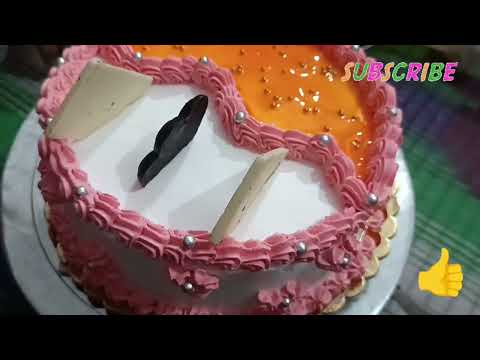 prabha the bakers l cake l Pineapple l 1kg cake l designer cake l star nozzle l chocolate l pure veg