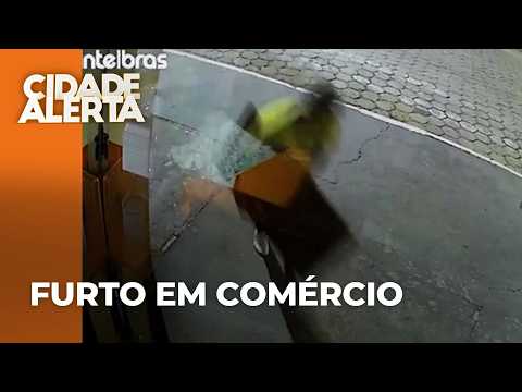 Câmera flagra comércio sendo furtada durante madrugada em Cidade Gaúcha, no PR