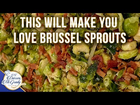 Shredded Brussel Sprouts with Bacon and Onion