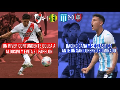 RIVER 4-1 ALDOSIVI / RACING 2-0 SAN LORENZO / ANÁLISIS