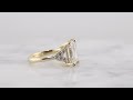 video - Vintage Leaf Emerald Cut Engagement Ring