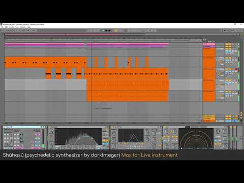 Shūhasū (psychedelic synthesizer by darkInteger) Max for Live instrument 4 track DEMO