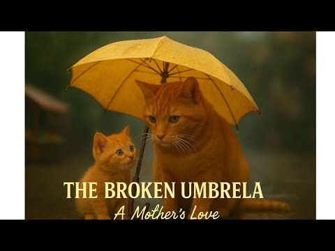 “The Broken Umbrella | A Heartwarming Mother Cat & Baby Cat Miniature Story”