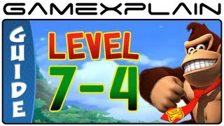 Donkey Kong Country Returns 3D: Gear Getaway 7-4 (Puzzle Pieces, KONG Letters Guide, Walkthrough)