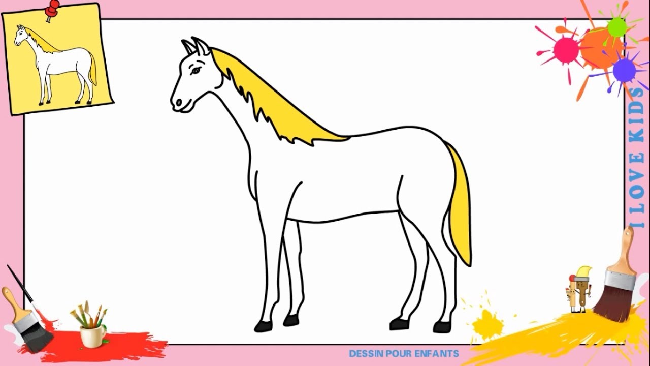 Comment dessiner un cheval 2 FACILEMENT etape par etape pour debutant