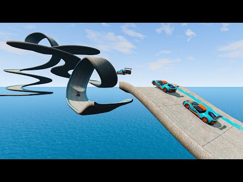 Impossible Weird Wave Bridge Crossing Cars Vs Deep Water - BeamNG Drive