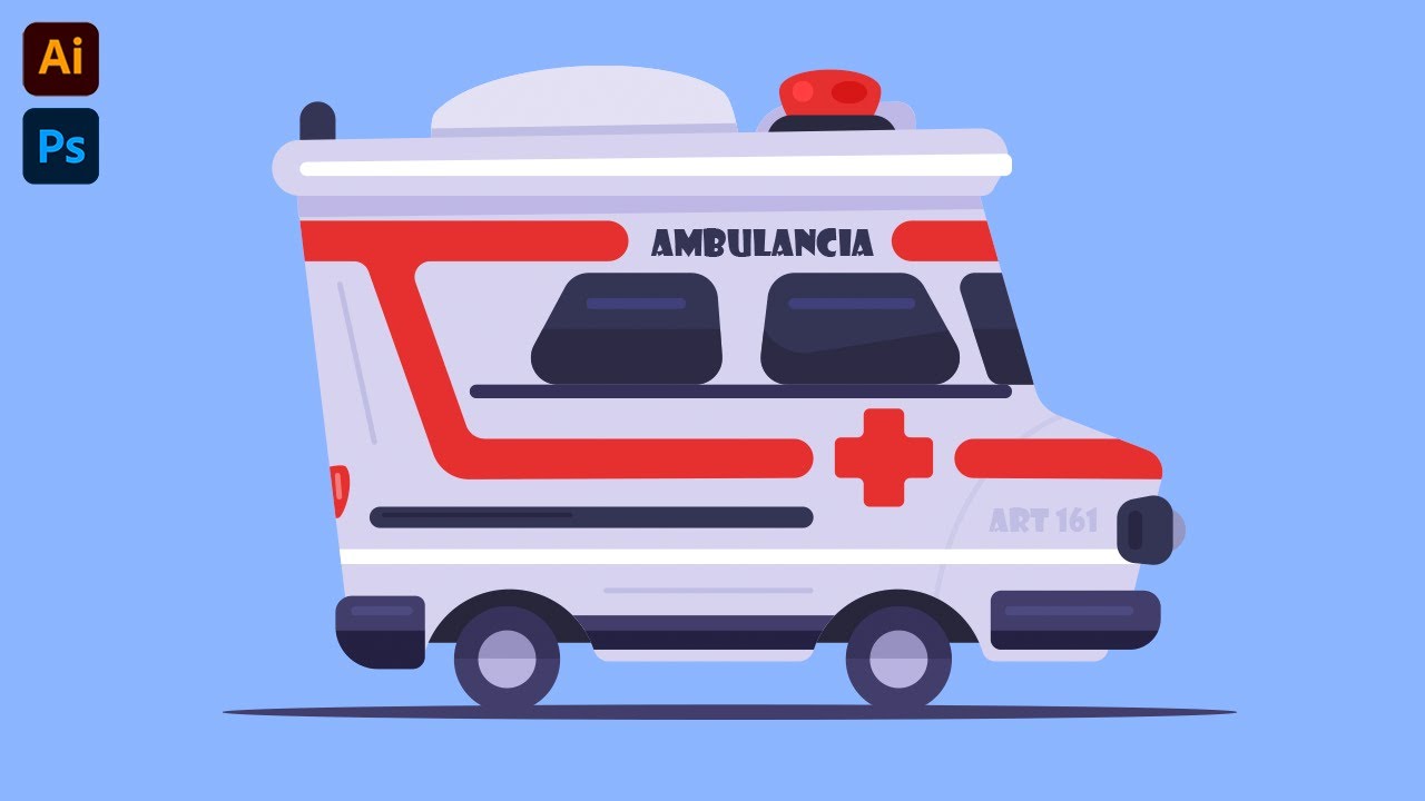 Adobe Illustrator tutorial - Create an ambulance car illustration