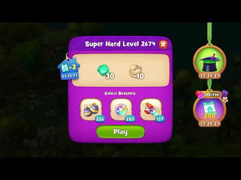 Gardenscapes Level 2674 With No Boosters - Super Hard Level