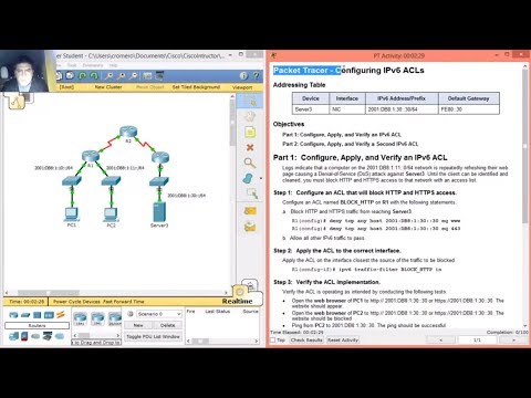 4.3.2.6 - 9.5.2.6 Packet Tracer - Configuring IPv6 ACLs