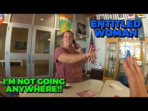 Mouthy Woman gets Busted for Trespassing at Middle School - Pinellas Park, Florida - September 2023