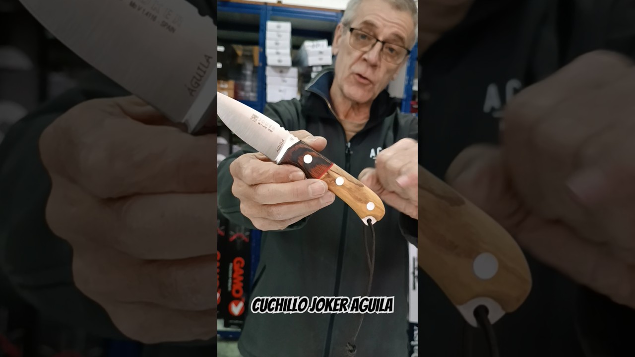 EAGLE JOKER JAGDMESSER MIT OLIVENHOLZGRIFF, PALO-SANTO-ZWINGE UND 10,5 CM LANGER KLINGE.