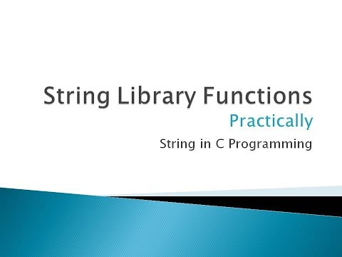 102 String Library Functions Practically String In C Programming