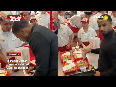 Vídeo: Michael B. Jordan comemora vitória do Oscar em fast food.