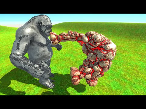 Metal KING KONG vs LAVA GOLEM - Animal Revolt Battle Simulator