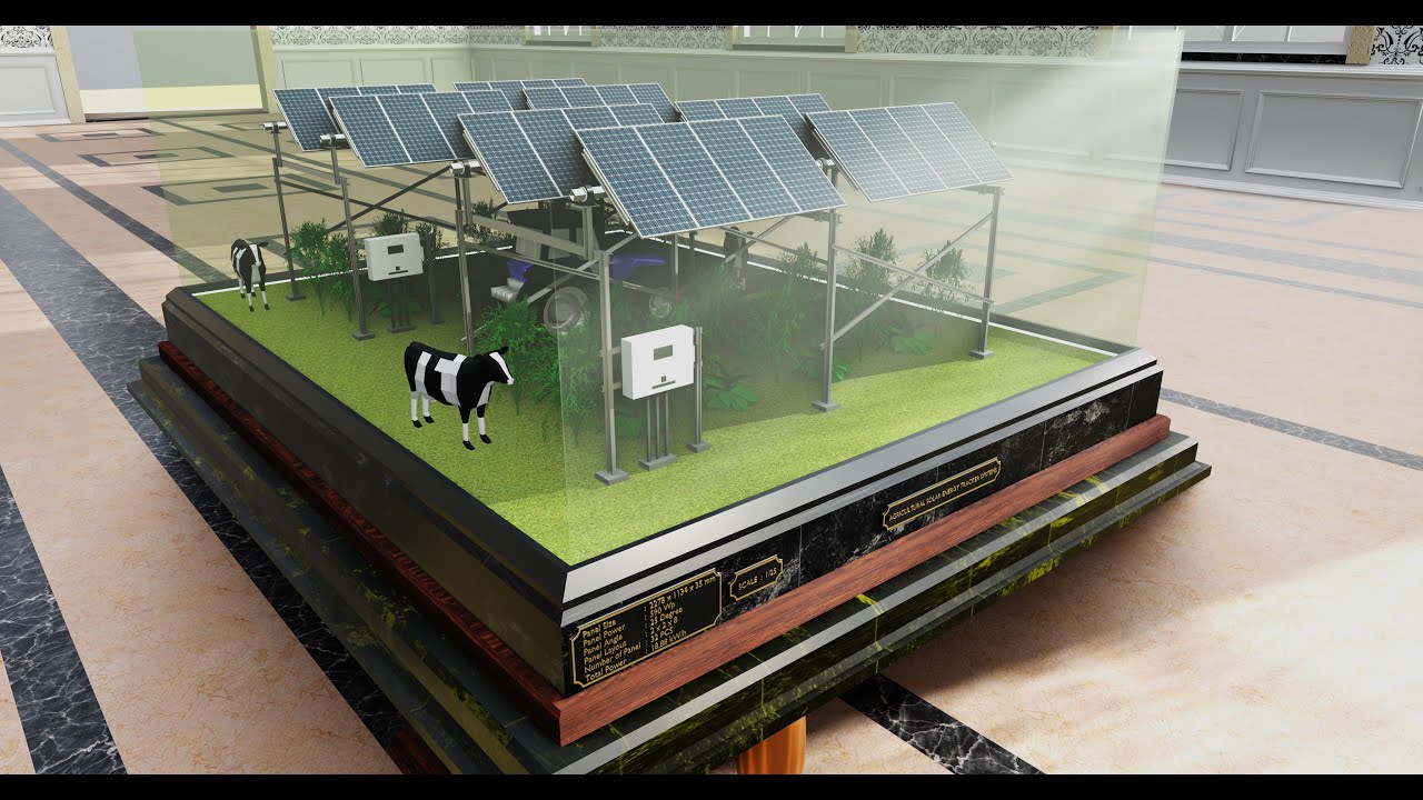 Agricultural Solar Energy Tracker System Table 2x2x8 Diorama 3D Model