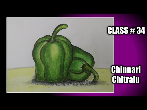 Step by Step drawing for Kids ||Vegetables || How to draw a Capsicum