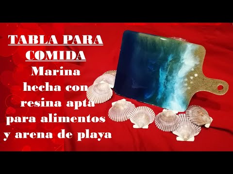 Tabla de Resina Epoxi Apta para Alimentos con Efecto Marino