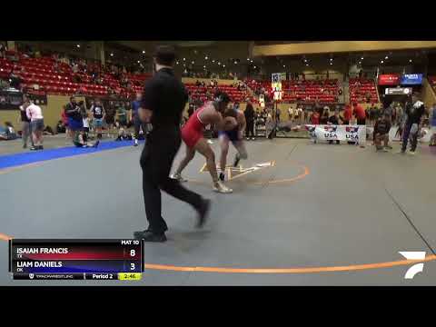195 Lbs Quarterfinal - Isaiah Francis, TX Vs Liam Daniels, OK 3f06