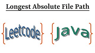 YouTube video 'Leetcode Question 388 "Longest Absolute File Path" in Java'