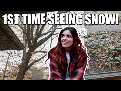 22 year old seeing snow fall for the FIRST TIME! / vlog!! / CUBAN GIRL IN WISCONSIN