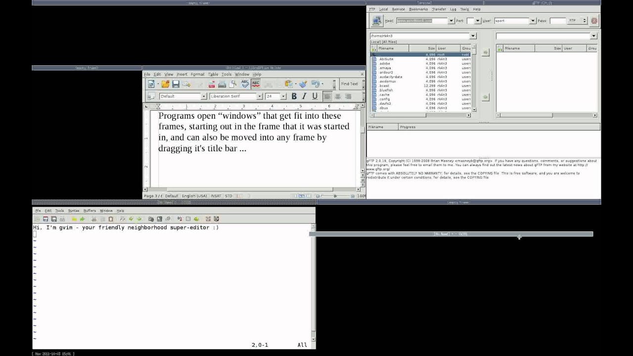 A basic linux desktop demo - notion