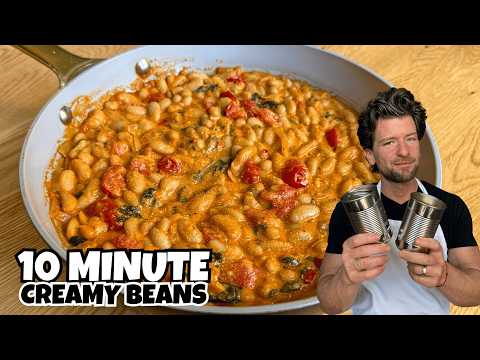 Rustic Italian Cannellini Bean Skillet with Ricotta