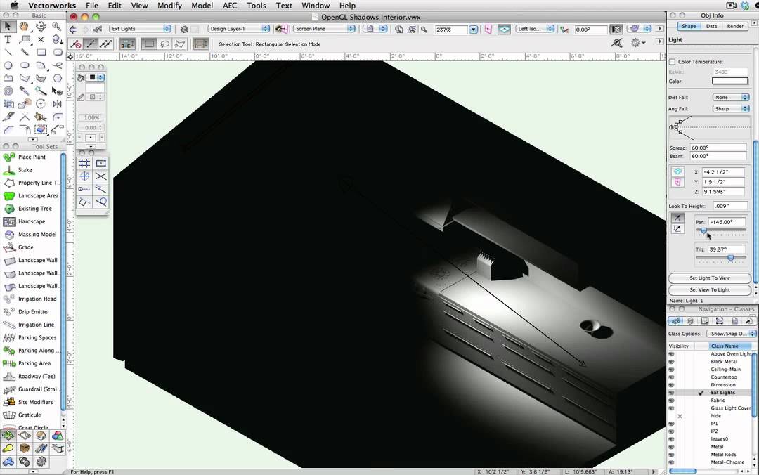 OpenGL Shadows in Vectorworks