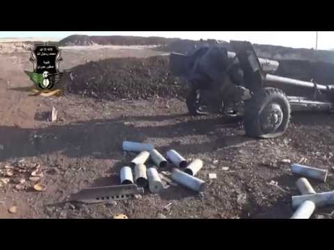 اغتنام مدفع ميدانيمن الكتيبة 26 في الشيخ سعد في ريف درعا من قبل كتيبة صقور حوران