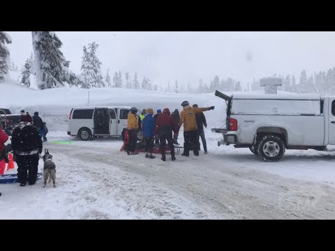 01-03-2021 Mount Baker, WA - Heavy Snow -  Sledder Breaks Back near Mount Baker Ski Resort