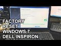 How To Restore Reset A Dell Inspiron To Factory Settings Windows 7