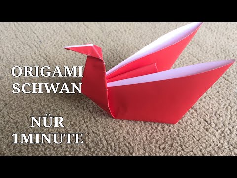 Origami Schwan Einfach - Schwan aus Papier - Origami Falten - Origami Swan - Schwan papier