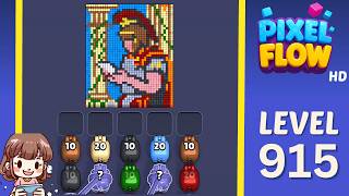 Pixel Flow Level 915 Solution Walkthrough