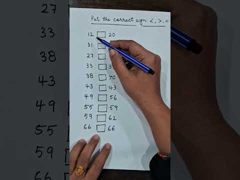 class1-2|Put the correct sign| #maths #education #mathstricks #signs #foryou #tricks #worksheet