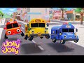 Wheels On The Bus Go To Town New Buses Song Nursery Rhymes Kids Songs Jolly Jolly