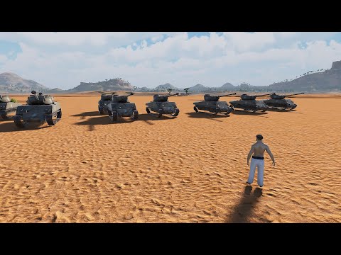 10 FULL-AUTO TANKS vs CHUCK NORRIS - Ultimate Epic Battle Simulator 2 | UEBS 2