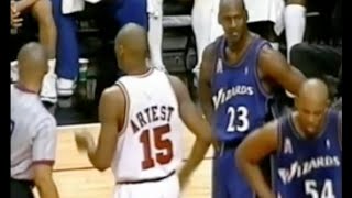 Michael Jordan (Age 38) shuts down Ron Artest
