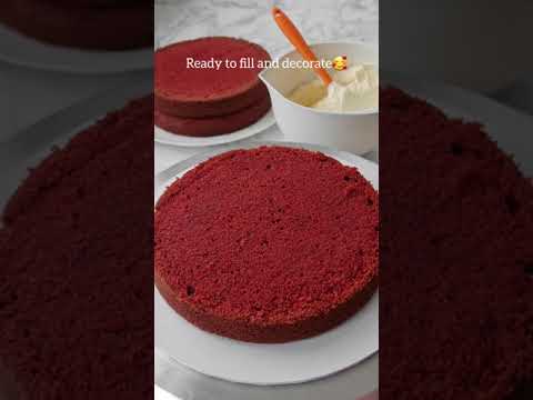 Red Velvet Sponge Recipe #shorts #cakedecorating #recipe #food #cakelover