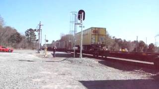preview picture of video 'Video # 1900) NS 9774 Leads The NS 294 at Fargo, Georgia on Saturday February 20th, 2010'