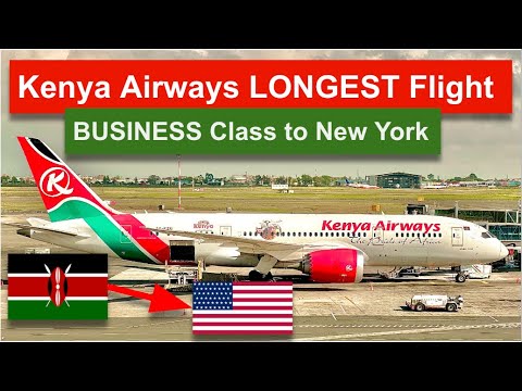 Classe BUSINESS da Kenya Airways para NOVA IORQUE no 787!