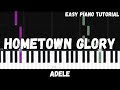 Adele Hometown Glory Easy Piano Tutorial