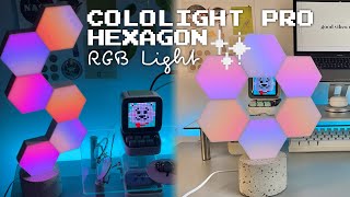 Cololight Pro Hexagon RGB Gaming Light 6 Panels 🌈 Aesthetic Unboxing Set-Up & Testing ❤︎ Emmy Lou