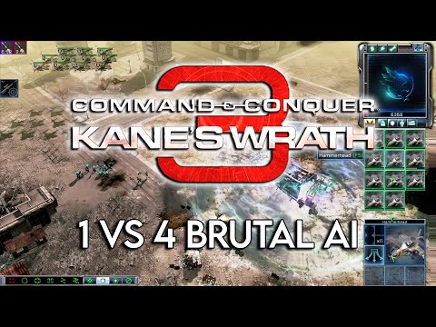 Kane's Wrath 1vs4 Brutal GDI vs GDI