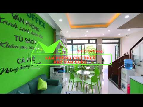 Văn phòng đầy đủ nội thất, có hầm để xe, quầy cafe, sofa, máy in, khu tiếp khách