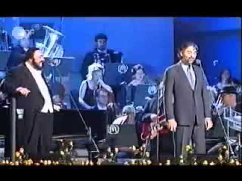 Andrea Bocelli &  Luciano Pavarotti  Medley on stage