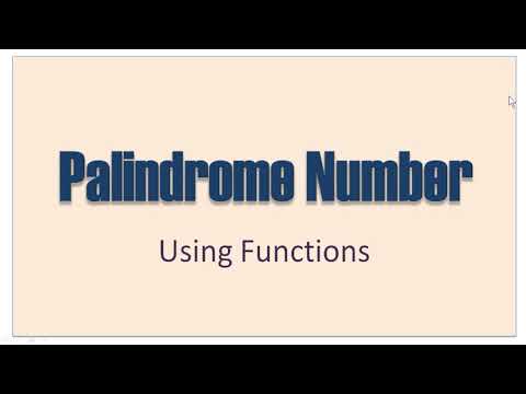 Palindrome Number Java Program Using Function Icse