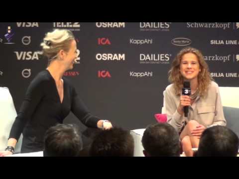 Press conference after first rehearsal Laura Tesoro (Belgium) Stockholm 2016